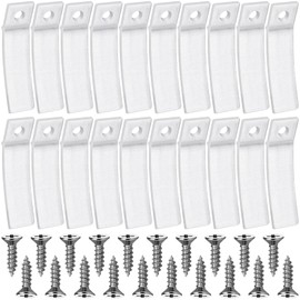 Nuorest 20 Sets Clear Plastic Drawer Stops, Non-Slip PVC Drawer Stoppers with Stainless Steel Screws for Dresser, Furniture, Chest, Drawer, 2.35 x 0.63 x 0.07 Inch