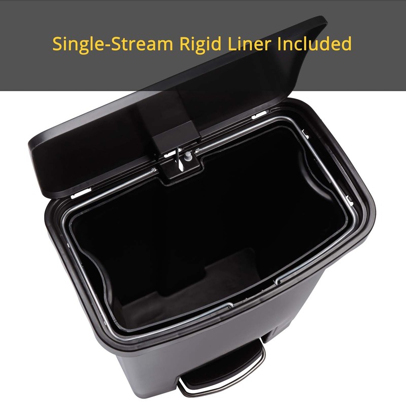 Rubbermaid Commercial Products-1883575 Streamline Slim Step-On Plastic Trash Garbage Can,