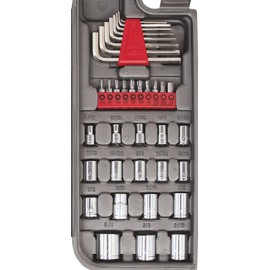 Apollo Tools 79 Piece Multi-Purpose Tool Set with Sockets, Basic Tool Kit for the Garage, Home or on the Road. Includes Essential Tools for Vehicle Maintenance and Repairs - DT9411, Gray