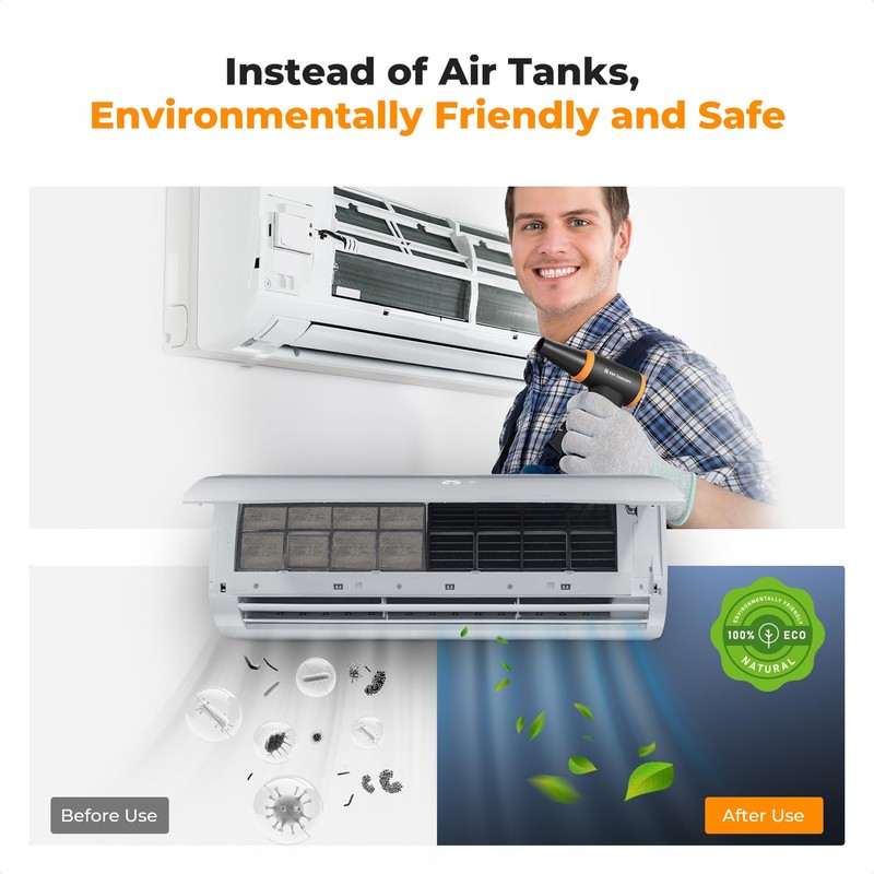 K&F Concept Brushless Compressed Air Duster, 3 Gear Adjustable, 120000