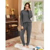 Ekouaer Womens Fuzzy Fleece Pajama Sets Long Sleeve Jogger Sets