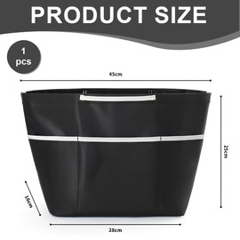 HAMKU Bag Organiser, Bag Organiser Shopper, Organiser Bag, L Size, Black, Bag Organiser for, Purse Organiser, Multi-Pocket Felt Handbag Organiser