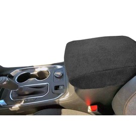 Car Console Covers Plus Made in USA Designed for Chevy Traverse 2018-2023 Fleece Auto Armrest Center Console Cover Protector Dark Gray