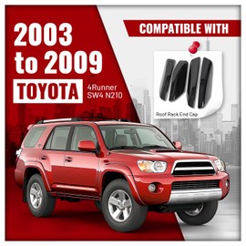 ECOTRIC 4Pcs Roof Rack Rail End Cover Shell Cap Compatible with 2003-2009 Toyota 4Runner SW4 N210 Black Roof Rail Bar Cover Shell Protection