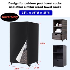 Agustone Outdoor Pool Towel Storage Rack Cover for Outsunny Valet Pool Towel Rack, 24in Pool Towel Holder Cover Outdoor Towel Storage Cover for Hot Tub-(Cover Only)