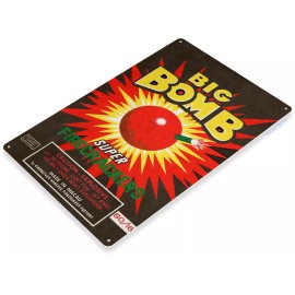 Decor Big Bomb Firecracker 4th July Fireworks Retro USA Wall Décor Metal Tin Sign New