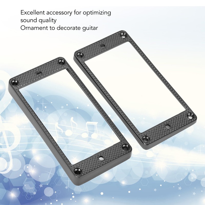 2Pcs Humbucker Pickup Ring Metal Mounting Frame Flat Bottom Replacement