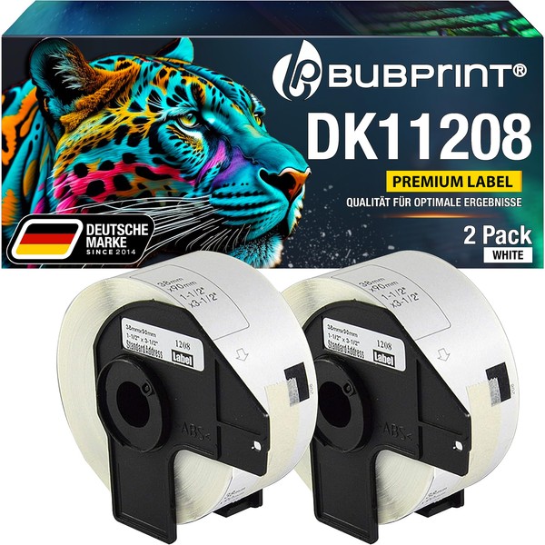 Bubprint 2 Compatible Labels Replacement for Brother DK 11208 for