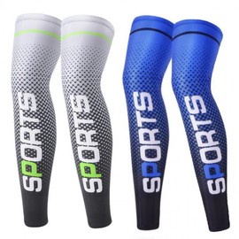 Men's Summer Riding UV Protection Ice Silk Lycra Quick-Dry Leg Covers Free Size/XL-Sport Grey 5ea
