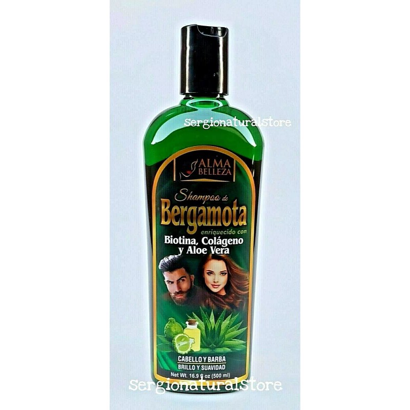 Alma Belleza 2 Packs Shampoo BERGAMOTA BIOTINA aloe Vera COLAGENO