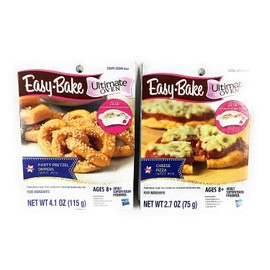 Ultimate Easy Bake Oven Party Pretzel Dippsers and Cheese Pizza Refill Mixes Bundle Set of 2 Refills
