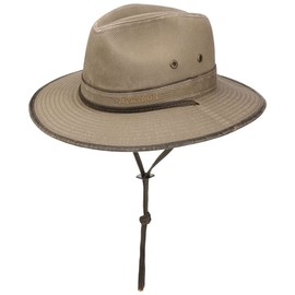 Stetson Tarnell Traveller Baumwollhut Herren - Travellerhut aus Baumwolle - Sommerhut mit UV-Schutz 40+ - Stoffhut mit Luftösen - Herrenhut Sonnenhut Frühjahr/Sommer beige L (58-59 cm)