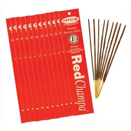 Nitiraj Natural Champa Incense Slow Burning 1hr. Sticks 10gr. 2 Pack Set Red