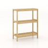 Kinquat Bamboo Shelf, 3-Tier Freestanding Storage Shelf Unit Rack, Multipurpose