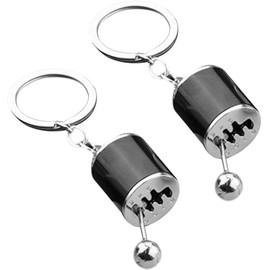 WLngtv 2 Pcs Mini Shifter Gear Keychain, 6 Speed Gear Box Shifter Keychain, Stick Shift Keychain, Car Gear Shift Stick Knob Keyring