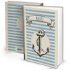 Maritime Nautical Notebook Journal A4 164 Ahoi Blue Grey Shabby