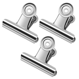 20 Pack Large Metal Hinge Clips 2 Inches Bull Hinge Paper Clips for Crafts, Photo, Drawing, Food Bags at Home, Office, School, Shop - Silver, 51mm