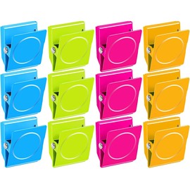 BamLue 12-Piece Fridge Magnets Magnetic Clips, Refrigerator Magnet Metal Clip Memo Note Clip Paper Clamp Great to Whiteboard Wall Fridge Kitchen Calendar for House Office Personal Use