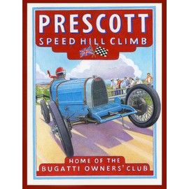 Half a Donkey Prescott Speed Hill Climb Retro Style Large Cotton Tea Towel