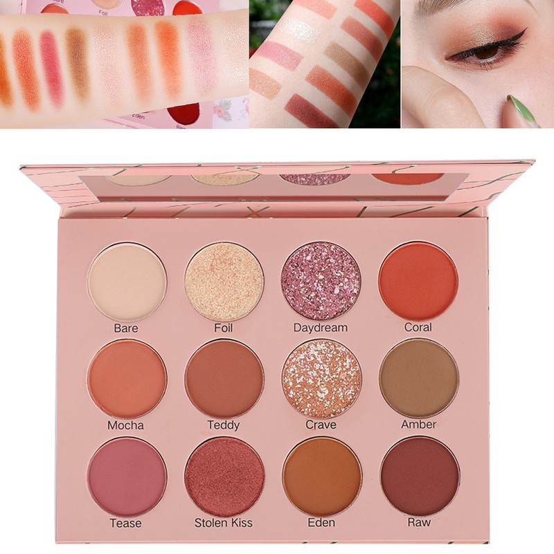 12 Colors Eye Shadow Waterproof Matte Glitter Eye Shadow Makeup