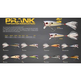 Booyah Prank Topwater Popper Fishing Lure and Shallow-Running Crankbait, Chrome Black