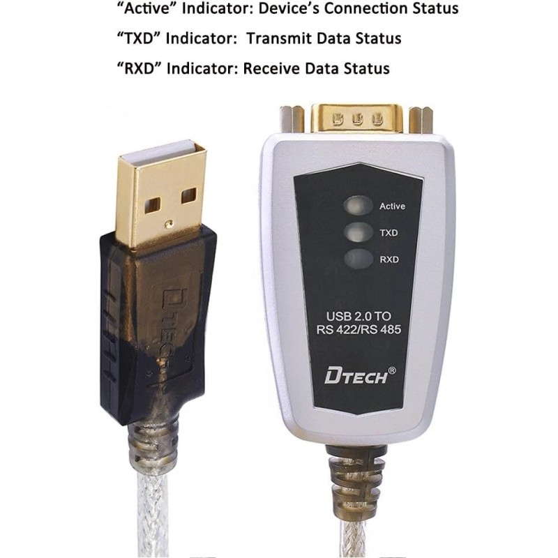 Dtech 1.5Ft Usb To Rs485 Rs422 Adapter Cable Ftdi Chip