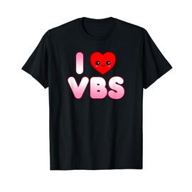 Cute Pink Kawaii I Heart Vacation Bible School I Love VBS T-Shirt