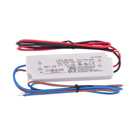 SBJ LPV-20-24 24V 20W IP67 Waterproof LED Driver - Durable Outdoor Lighting Power Supply, 0.84A, 90-264VAC, UL Listed