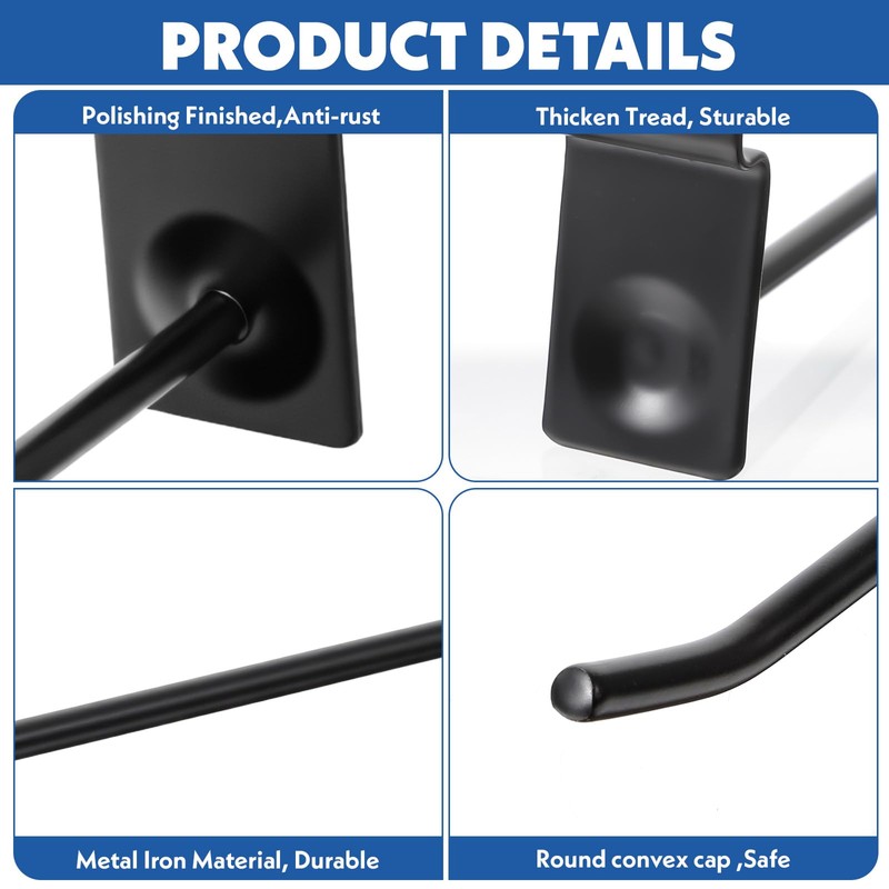 100 Pack Slatwall Hooks, Panel Display Hooks, Black Slatwall Accessories,