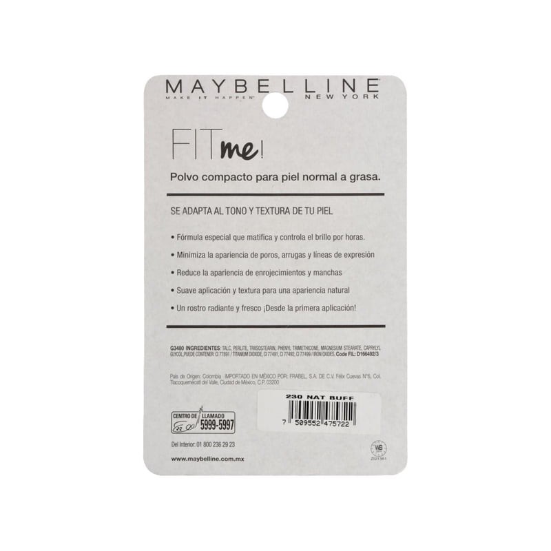 Polvo compacto Maybelline Fit me! 230 natural buff 12 g