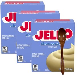 Candy Freezer Instant Pudding & Pie Filling Mix 3.4 oz oz (Pack of 3) with Wooden Spoon (Cheesecake) Wooden Spoon