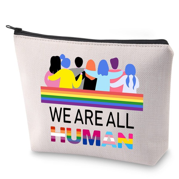 BLUPARK LGBTQ - Bolsa de maquillaje con orgullo gay, Somos todos humanos,
