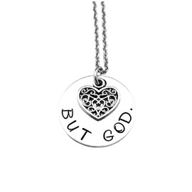 BUT GOD. Hand Stamped Christian Necklace, Faith Gift, Faith Based Necklace, Bible Study Gift, Bible Verse Jewelry, Encouragement Gift