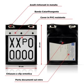 GAMBC® Kennzeichenhalter - Universal - Italienische Matrizen - Retro Booklethalter - Reflektierendes Band auf der Vorderseite - Für alle Fahrzeuge - Kennzeichenhalter fürs Auto - Kennzeichenhalter für
