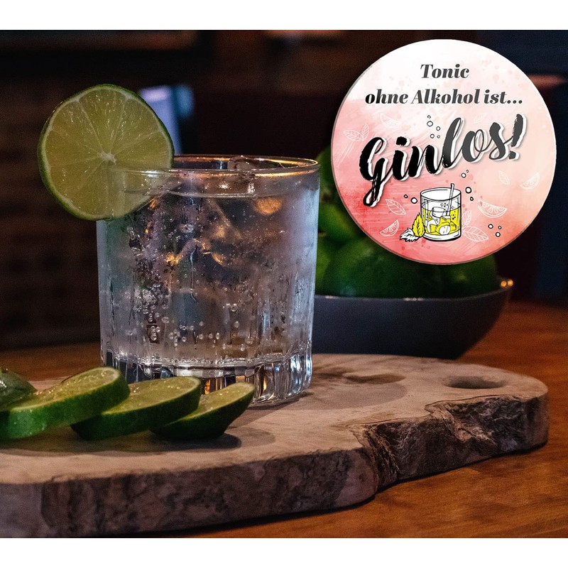 schilderkreis24 Funny gin tonic saying "Tonic ohne Alkohol ist ginlos!"