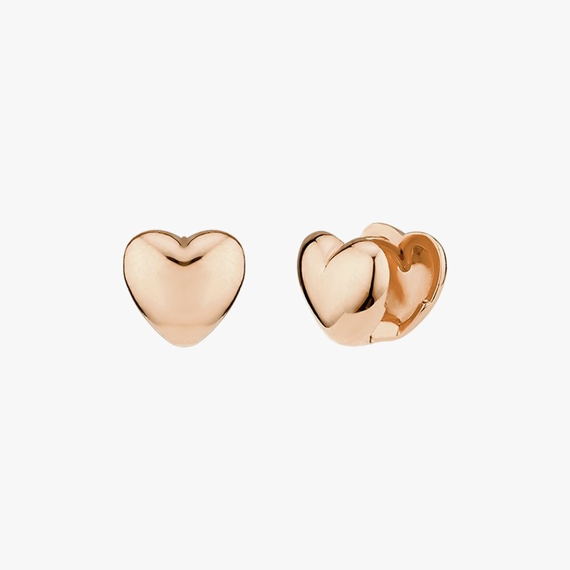Gold&Deer 14K Goldfield Heart Chubby One-Touch Earrings Yellow Gold /