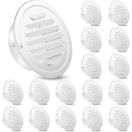 Zonon 18 Pcs 4 Inch Black Stainless Steel Air Outlet Vents Cover Bulk Round Ceiling Dryer Soffit Vent Dryer Exterior Exhaust Vent Cover with Screen Mesh for Wall Louvered Grille (White)