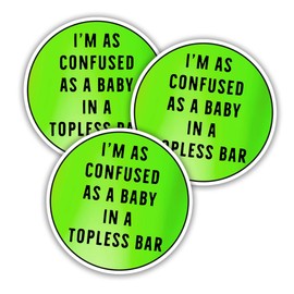 (3PCS) I'm Confused Baby Sticker, Motorcycle Helmet Sticker, Funny Hard Hat Sticker, Offensive Hard Hat Sticker, Hardhat Accessories for Men