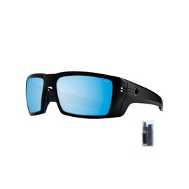 SPY Rebar 6700000000191 62MM Matte Black/Happy Boost Bronze Polar Ice Blue Spectra Mirror Rectangular Sunglasses for Men + BUNDLE With Designer iWear Eyewear Kit