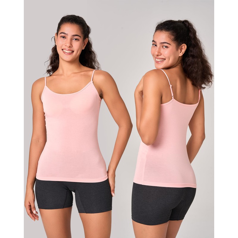 BAMBOO COOL Women's Basic Lingerie Camisole Tank with Adjustable Spaghetti