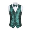Colorful House Mens Sequins Vest with V-neck Suit Waistcoat Shiny