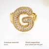 Cicy Bell Initial Rings for Women 14k Gold Plated Cubic