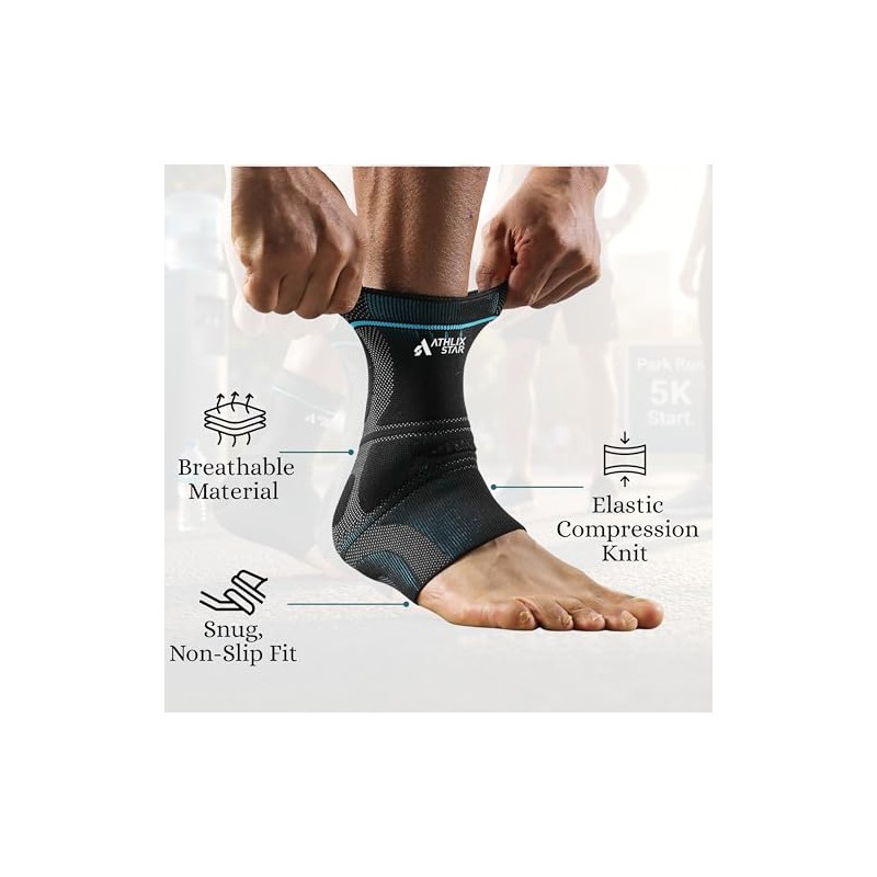 Ankle Compression Sleeve for Women & Men – Breathable Ankle