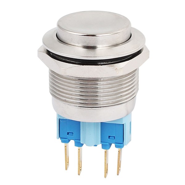 uxcell Push Button Switch, Push Switch, Switch, Silver-Tone, Momentary, Double