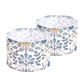 2pcs Flower Printed Small Drum Lamp Shades for Table Lamps Floor Lamps Wall Lamps.10"x10"x7" Barrel Lamp Shade for Home Decoration.Sipder Fitter Design.Easy Assembly.Fit harp and finial (not included)