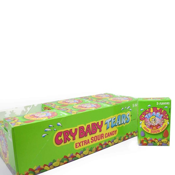Cry Baby Tears Extra Sour Candy, Five Flavors, 1.98-Ounce Boxes (Pack of 24)