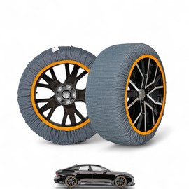 Snow Tire Socks for All Tire Sizes, Tire chains alternative, Car Tire Socks, Tire chains alternative, Mountain Law Compliant, Anti-Slip Traction, Easy Installation | High Performance (SMALL)