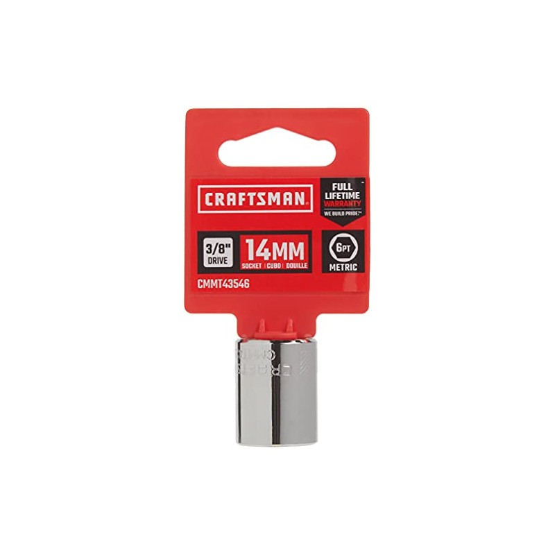 CRAFTSMAN Shallow Socket, Metric, 3/8-Inch Drive, 14mm, 6-Point (CMMT43546)