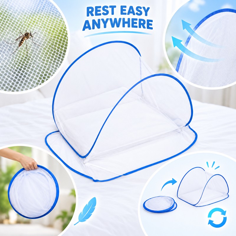 Portable Pop-Up Mosquito Net Head Cover – Fine Mesh Face