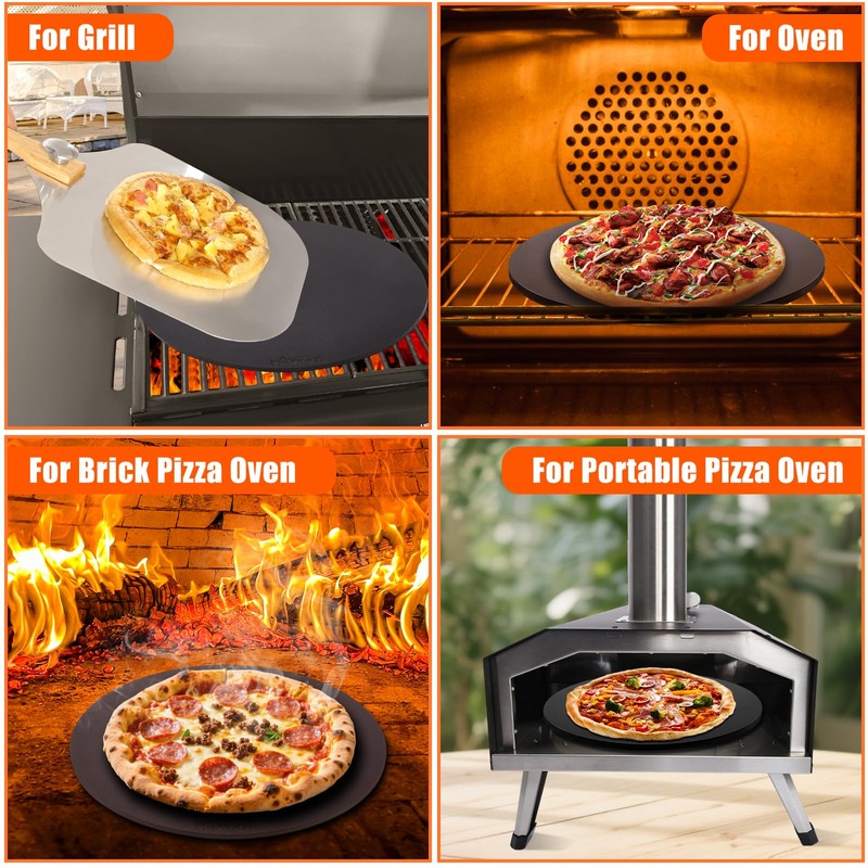Hisencn 13" Round Pizza Steel for Oven & Grill –